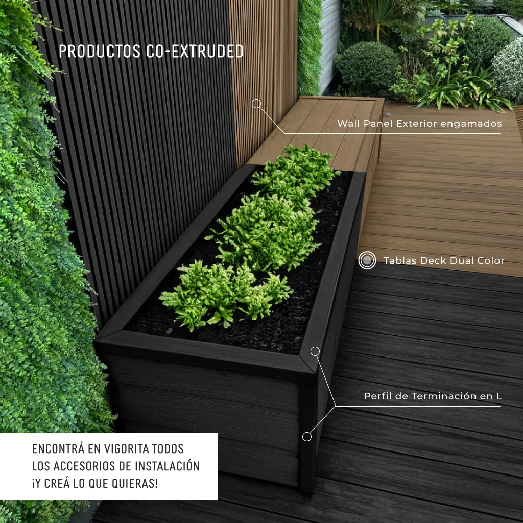 Ambiente — Deck Co-Extruded Dual Color G04 Teak + G07 Charcoal stretch x 2 unidades.
